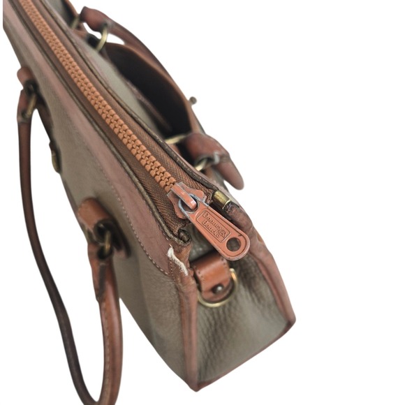 AS IS/FAIR/PROJECT BAG Vintage Dooney & Bourke All Weather Leather Satchel Brown - Picture 16 of 16